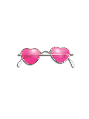 Heart-shaped sunglasses with pink lenses