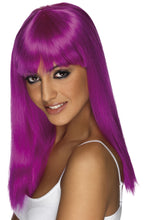 Load image into Gallery viewer, Neon Wig (Blue, Lilac, Yellow, Aqua, Orange, Pink, Purple ,Green, Red)
