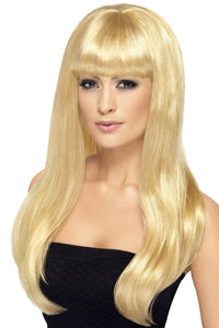 Blonde Long Straight Wig with Fringe
