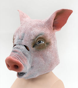 scary pig oversized rubber full face mask
