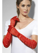 Load image into Gallery viewer, Red Satin Gloves
